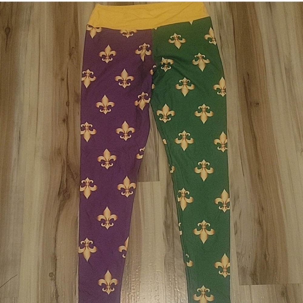 Mardi Gras Leggings OS